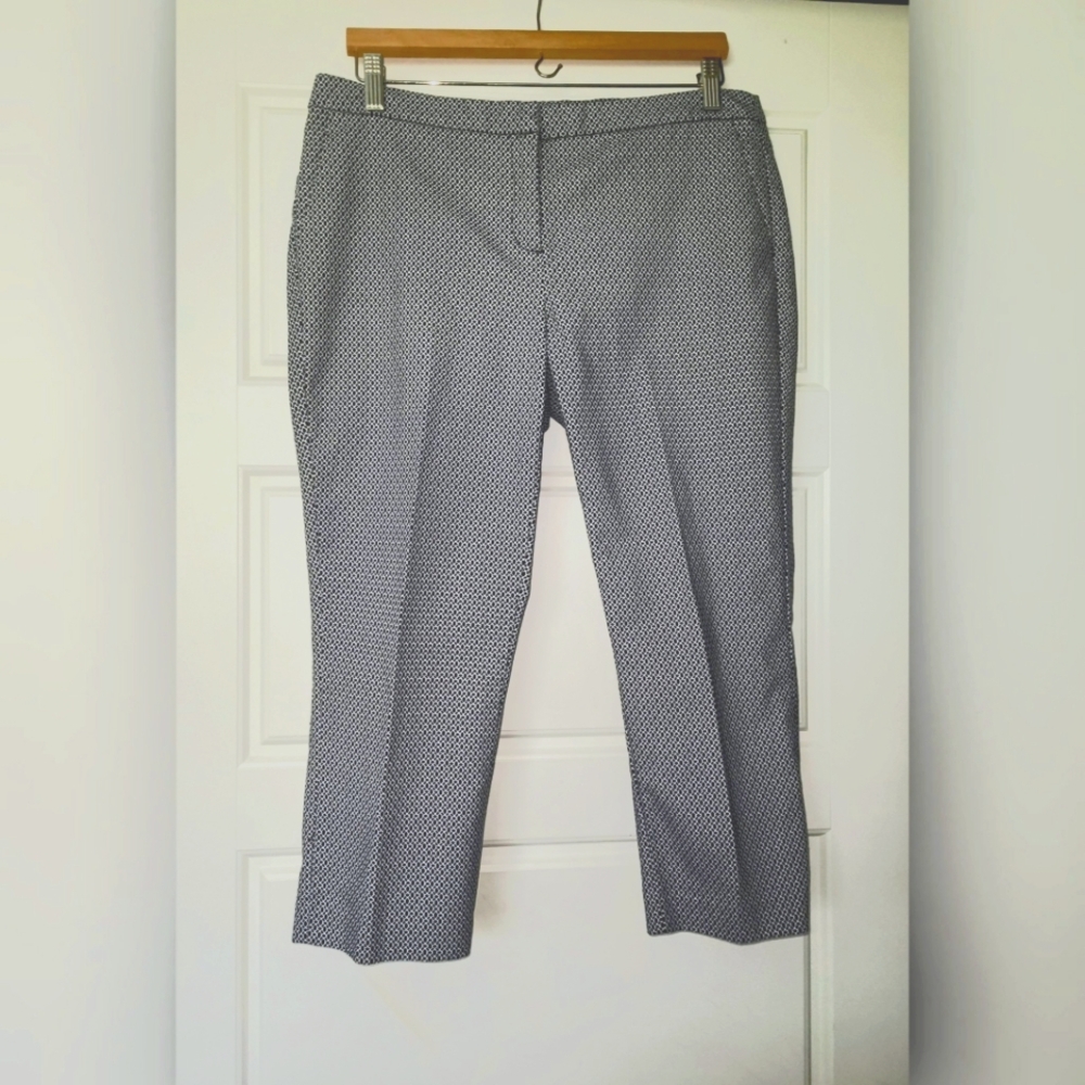 Ladies size 10 blue & white capri